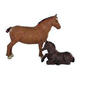 Vintage Britains Ltd England Suffolk Punch Shire Mare Foal Horse Set